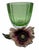Jay Strongwater Green Glass & Jeweled Enamel Flower Vase For Sale - Image 4 of 7