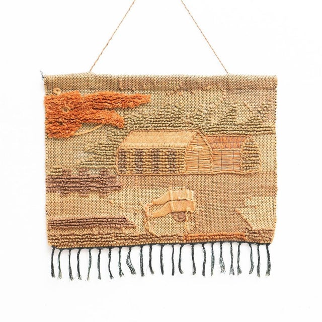 Spanish Hand Knotted Wool Tapestry, 1960s For Sale - Image 3 of 16