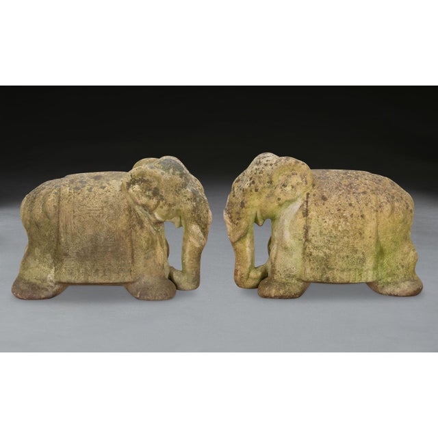 Weathered Terracotta Elephants, 1900, Set of 2 For Sale - Image 3 of 17