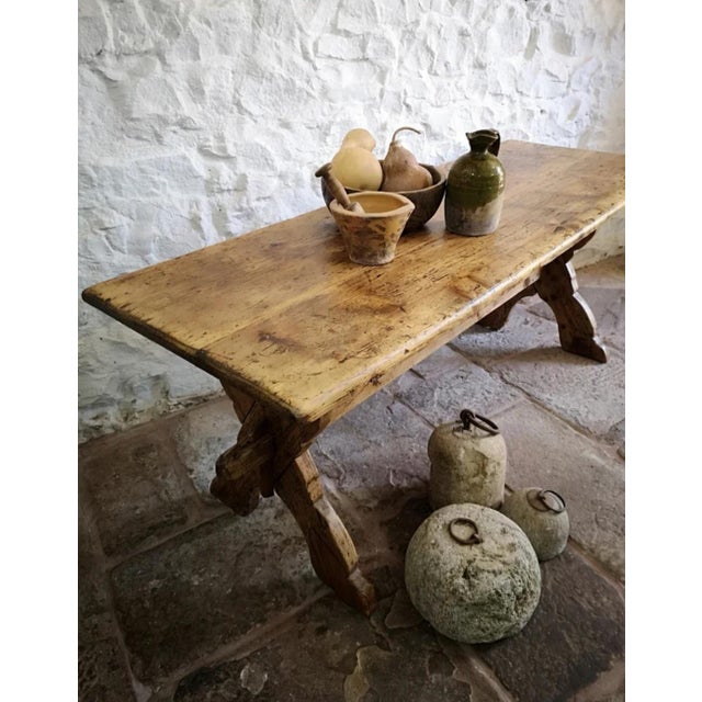 Antique Swedish Pine X Frame Tavern Table, 1700s For Sale - Image 4 of 18