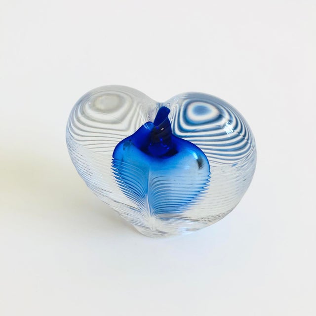 Contemporary Zellique Art Glass Heart Bud Vase For Sale - Image 3 of 8