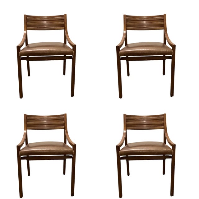 Sienna Set of 4 Ico Parisi Dining Chairs Mod110 by Cassina Signed Italy, 1955 For Sale - Image 8 of 8