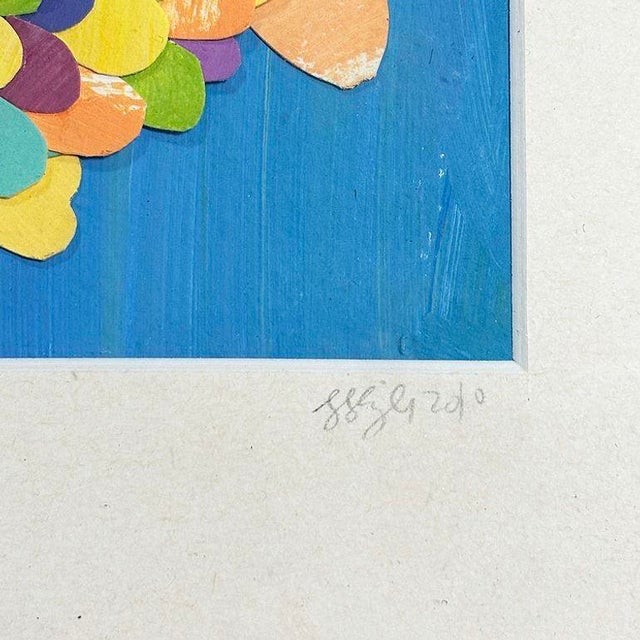 Contemporary Framed Painted Paper Collage Fish by Leslie Lewis Sigler, 2010 For Sale - Image 3 of 5