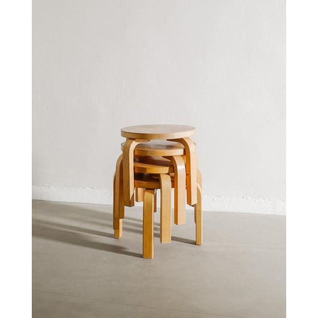 Finnish Wooden Children Stools by Alvar Aalto for Artek, 1980s For Sale - Image 3 of 6