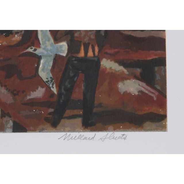 Modern Millard Owen Sheets, "Fishermen", Modern Seascape Lithograph For Sale - Image 3 of 4