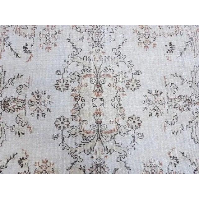 1960s Beige Anatolian Floral Carpet For Sale - Image 9 of 11