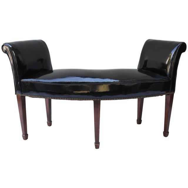 Patent Leather Curved Bench Chairish