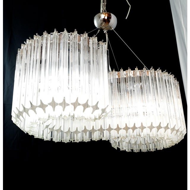 Vintage Murano Chandelier with Its Letter S Shape with Murano Prism Glass, Venice, Italy For Sale - Image 12 of 18