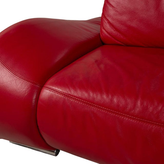 Two-Seater Sofa and Ottoman in Leather from Musterring, Set of 2 For Sale - Image 11 of 18