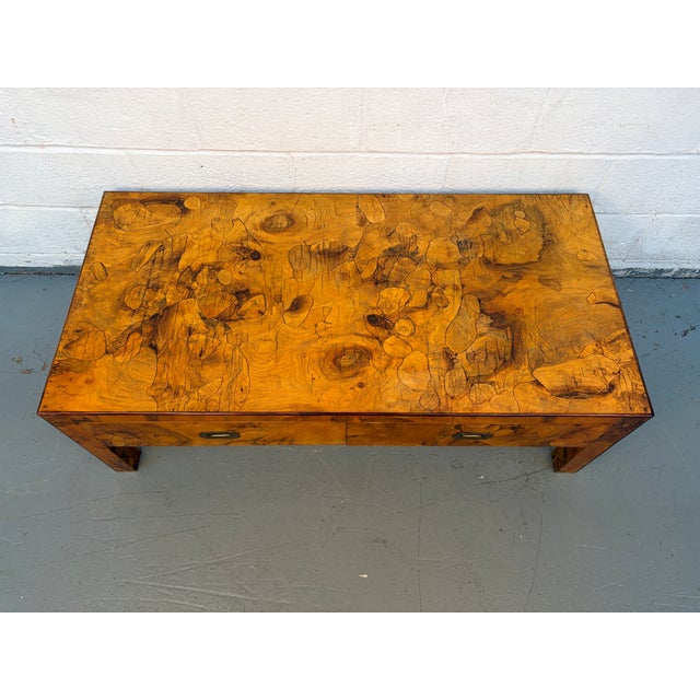 Mid-Century Modern Mid 20th Century Burl Veneer Coffee Table For Sale - Image 3 of 13