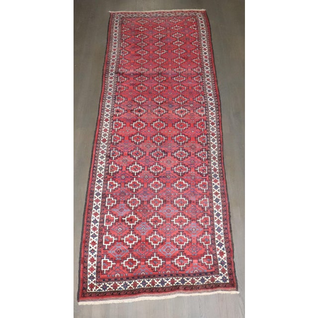 Red Turkeman Antique Runner - 3'7" x 10'7" For Sale - Image 8 of 8