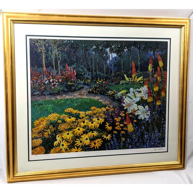 Green Late 20th Century John Powell Signed Limited Edition Print, Numbered 118/395, Framed Botanical Landscape For Sale - Image 8 of 12