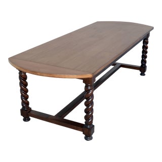 Expandable Barley Twist Dining Table in Vintage Walnut, By Petersen Antiques For Sale