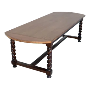 Expandable Barley Twist Dining Table in Vintage Walnut, By Petersen Antiques