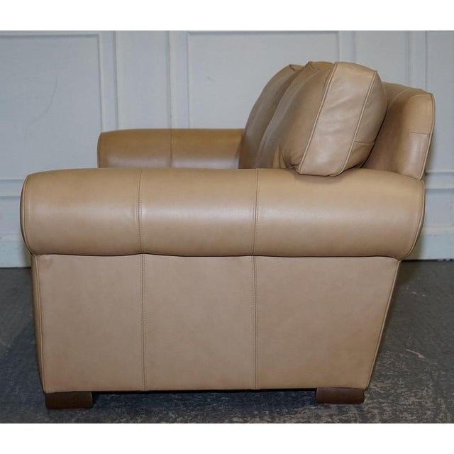 Latte Brown Leather Two Seater Sofa by Multiyork England For Sale - Image 14 of 18