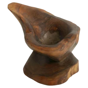Brutalist Olive Wood Vide Poche by Charlotte Perriand, France, 1950s