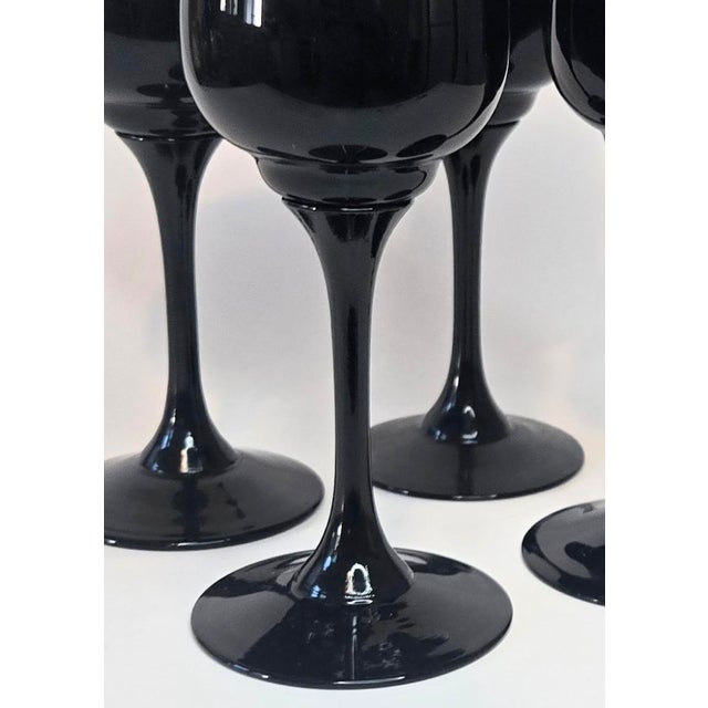 Vintage Onyx Black Goblets- Set of Four For Sale - Image 9 of 10