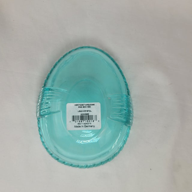 Glass Late 20th Century Marquis by Waterford Crystal Egg Trinket Box With Bow in Box For Sale - Image 7 of 15