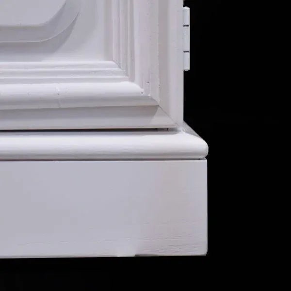 Faux Bamboo White Glass Doors Cabinet For Sale - Image 4 of 6