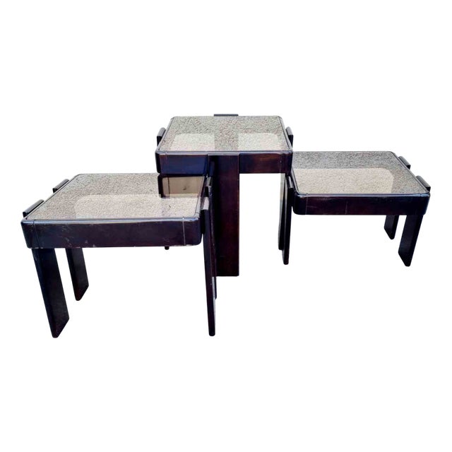 Mid-Century Nesting Tables by Gianfranco Frattini for Meblo, Italy, 1970s, Set of 3 For Sale