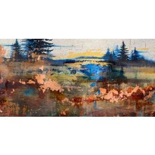 What Lies Beneath by Brian O'Neill | Acrylic with resin copper and gold leaf on panel abstract landscape For Sale