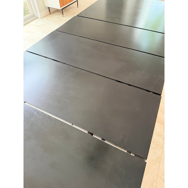 Giant Parsons Table in Black Lacquer With 3 Leaves For Sale - Image 4 of 11