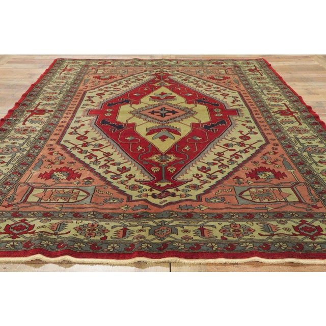 Red Vintage Egyptian Serapi Rug - 05'09 X 07'07 For Sale - Image 8 of 10