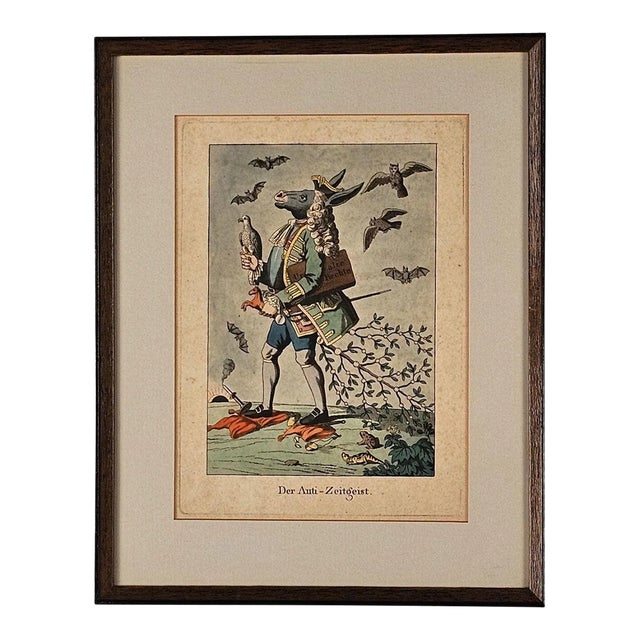 Early 19th Century German Political Cartoon "Against the Times" For Sale