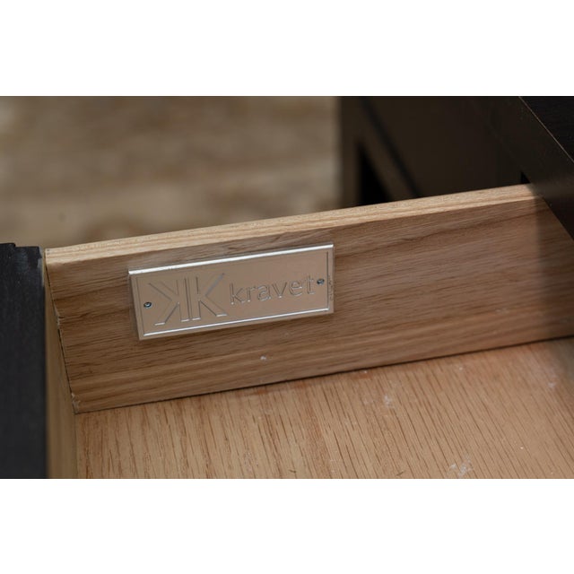 Kravet Black Square Bi-Level Coffee Table With Two Storage Drawers