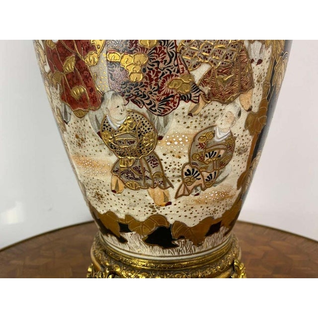 19th Century Japan Satsuma Porcelain Vase and Golden Metal, 1870s For Sale - Image 13 of 18