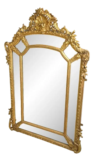 Large French Gilt Overmantle Mirror, 1860s