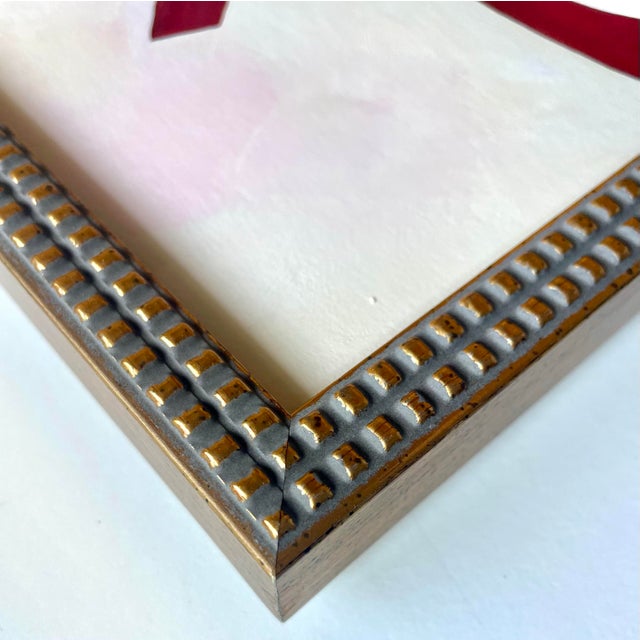 Contemporary 2025 "Stella Di Natale" Abstract Botanical Painting on Paper by Artist r.k. Red For Sale - Image 3 of 3