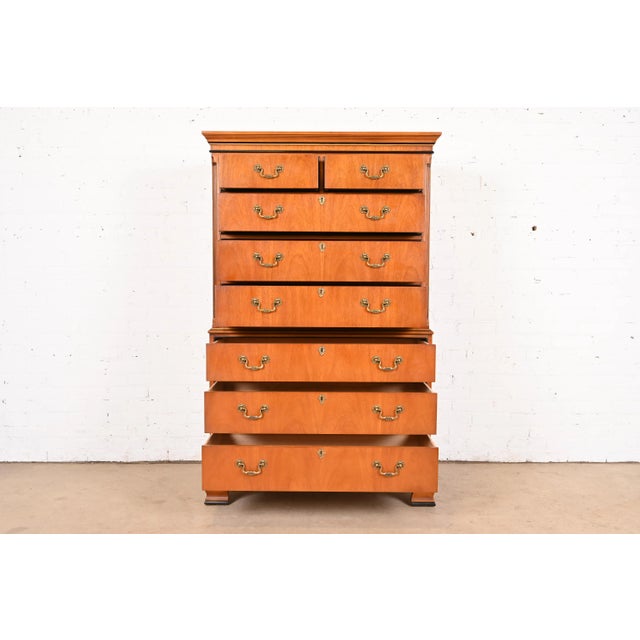 Drexel Drexel Chippendale Mahogany Highboy Dresser or Chest of Drawers For Sale - Image 4 of 12