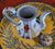 1960s 1960s Faenza Garofano Blue Carnation Coffee Pot With Four Cups & Saucers - Set of 9 For Sale - Image 5 of 10