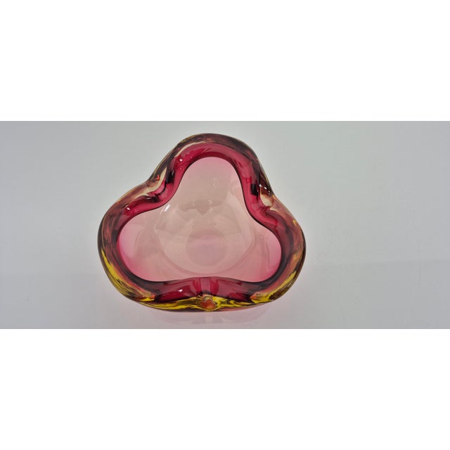 Pink and Yellow Murano Glass Ashtray, Italy, 1960s For Sale - Image 6 of 13