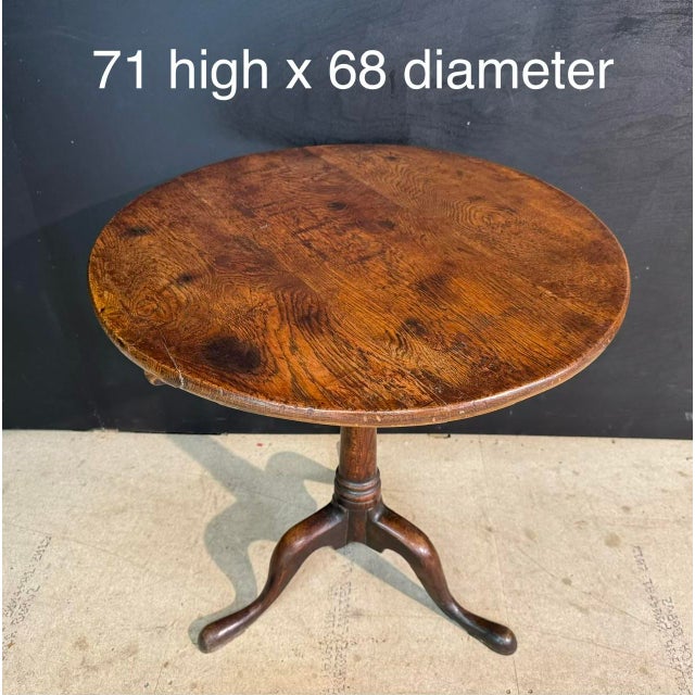Wood Georgian Oak Tilt-Top Table, 1800s For Sale - Image 7 of 12