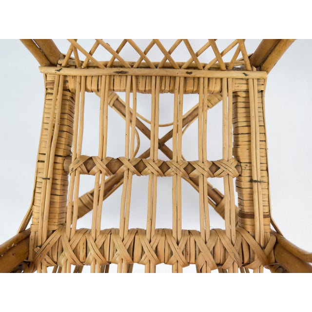 Vintage French Rattan Children’s Chair, 1950s For Sale - Image 12 of 15