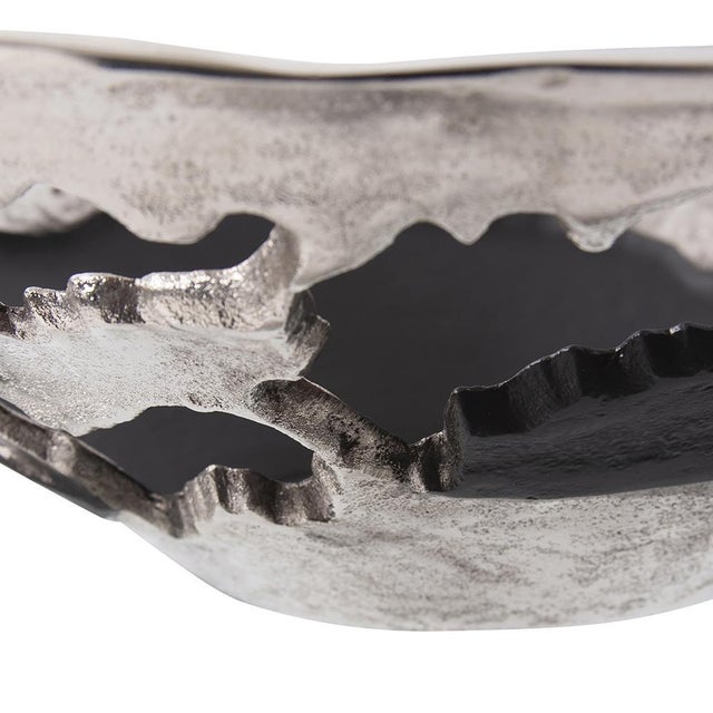 Contemporary Nickel and Black Bowl- Small For Sale In Chicago - Image 6 of 8