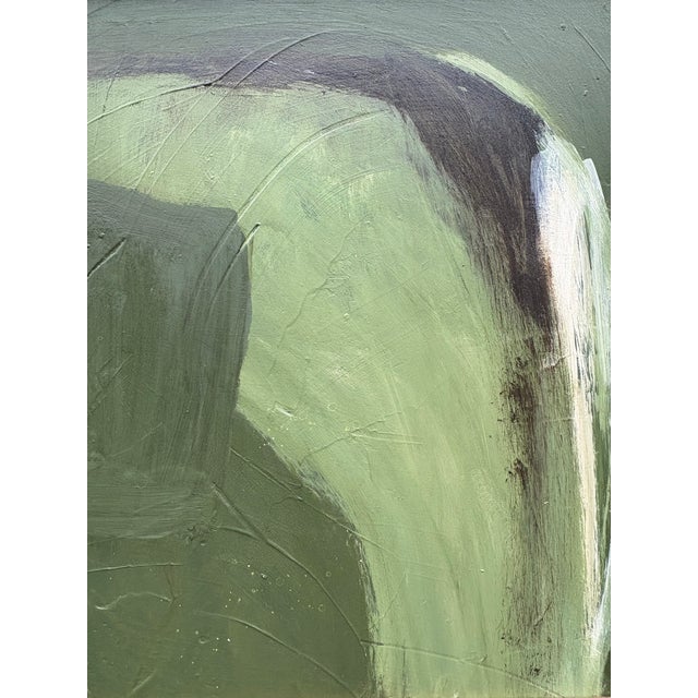 2024 Amanda Carol Collection Green Abstract Oil Painting in Fine French Antique Frame For Sale - Image 9 of 16
