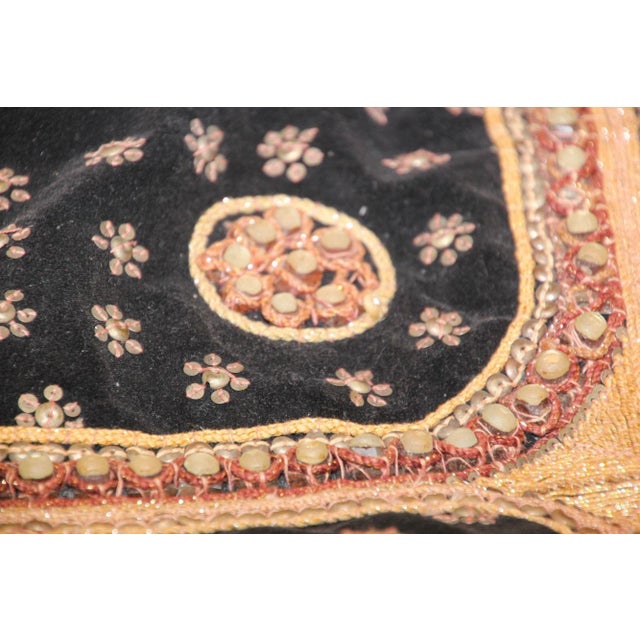 Vintage Burmese Kalaga Tapestry Pillow Cover Warrior and Horses 1950s For Sale - Image 11 of 13