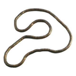 Vintage Mid-Century Modern Copper-Toned Segmented Metal Snake Necklace, 1970s For Sale