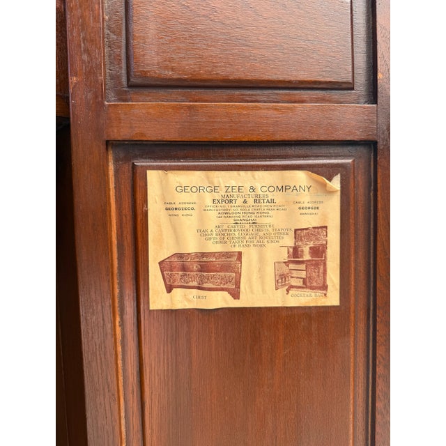 1950s 1950's George Zee Chinese Chippendale Dry Bar Expanding Cabinet For Sale - Image 5 of 18