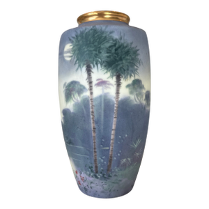 1900s Pickard China Vellum Florida Vase