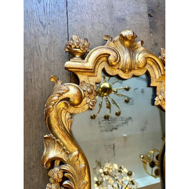Antique Italian Gold Giltwood Carved Mirrors, 1900, Set of 2 For Sale - Image 4 of 15