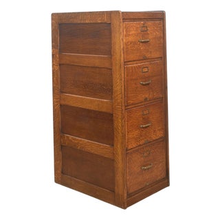 Antique Oak Filing Cabinet, 1890s For Sale