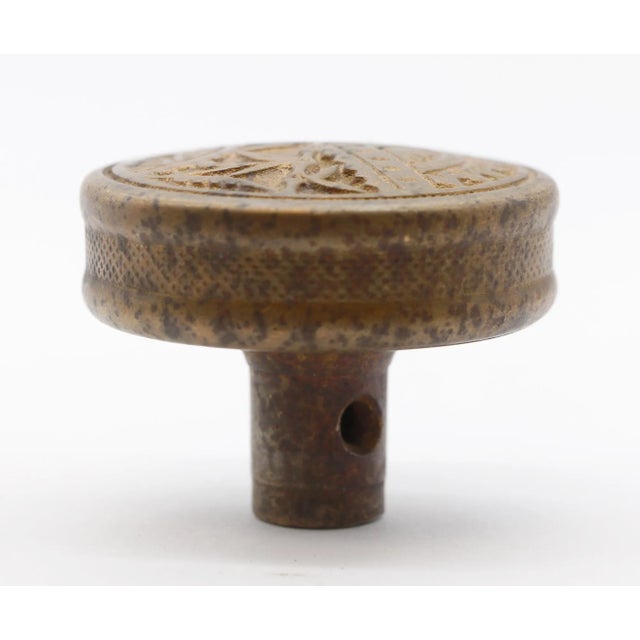 Traditional Early 20th Century Asymmetrical Bronze Oriental Branford Door Knob For Sale - Image 3 of 4