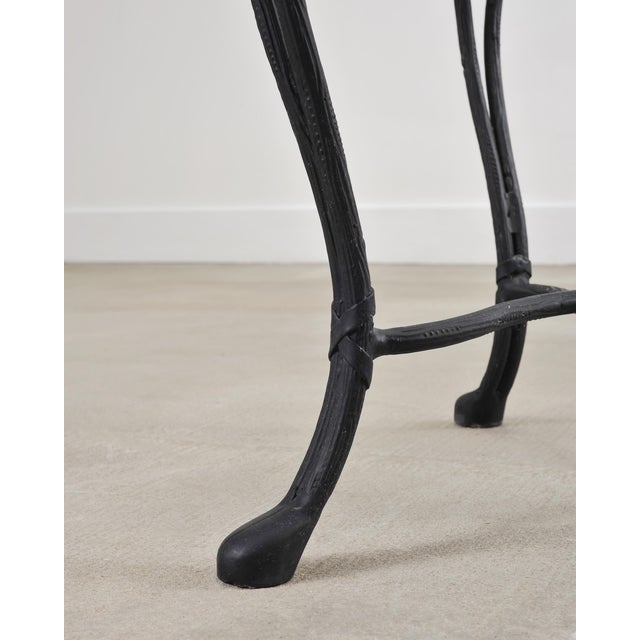 Metal Rose Tarlow Style Twig Iron Faux Bois Garden Drinks Table For Sale - Image 7 of 18