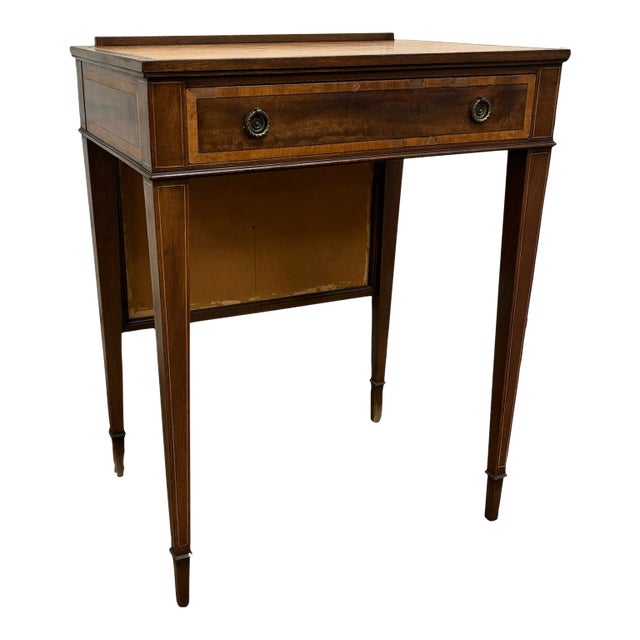 Vintage Johan Tapp Georgian or Sheraton Style Leather Top Desk For Sale