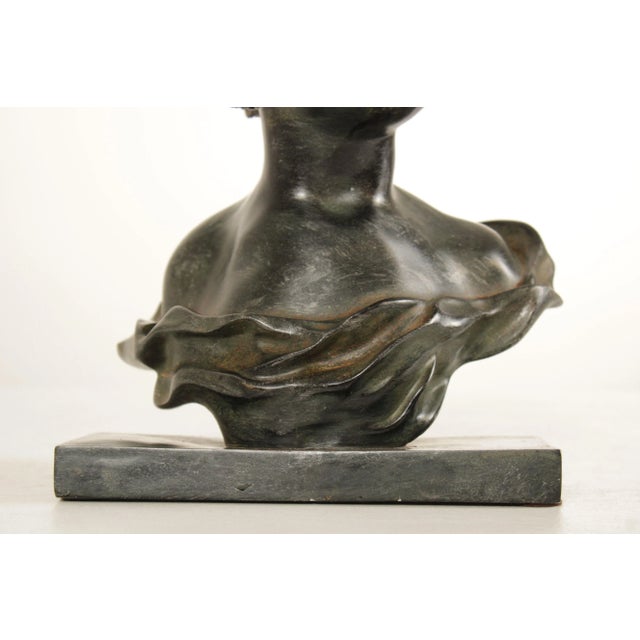 Bronze Vintage Classical Style Bronzed Bust Statue For Sale - Image 8 of 12