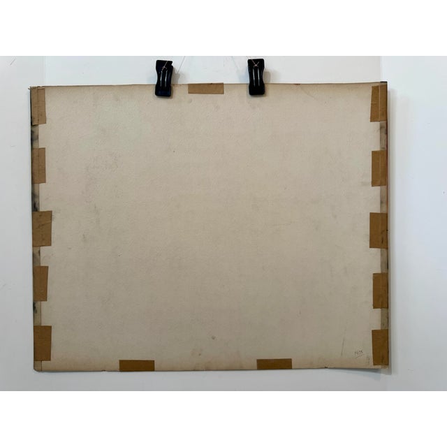 Henry Emil Salloch Original Pastel on Paper Expressionis Desert Mountain Landscape, 1962. For Sale In Atlanta - Image 6 of 7